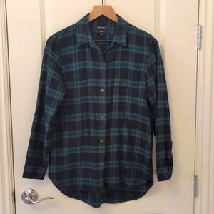 Madewell Green Plaid Cotton Shirt